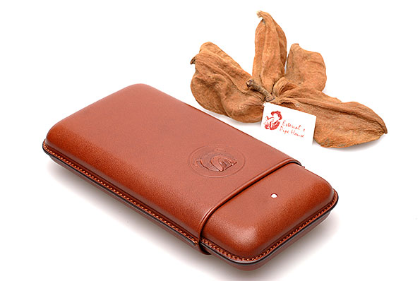 Alfred Dunhill Bulldog Cigar Case Corona (X3) Brown [PA3023B]